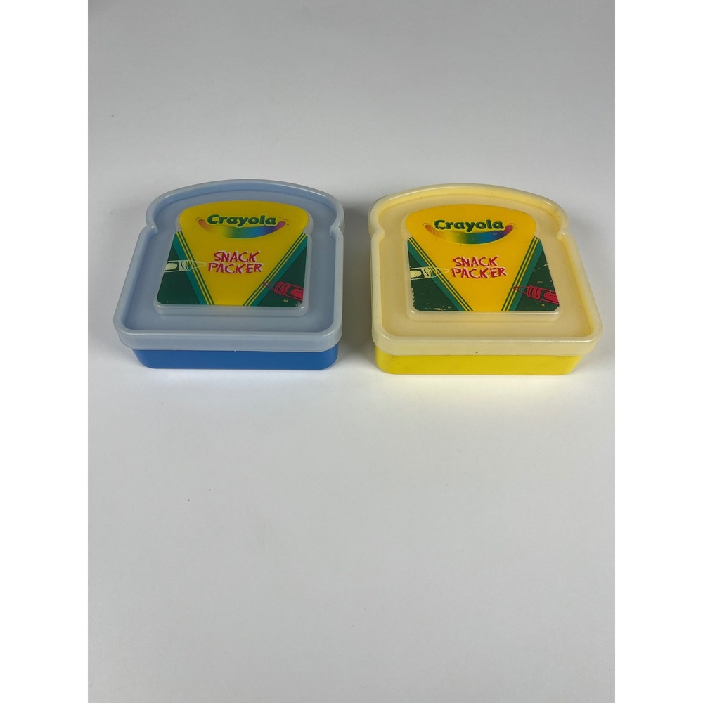 Vintage Crayola Snack Packer Sandwich Containers Set of 2 Blue Yellow 2005 2010